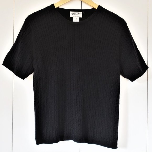 Pendleton Short Sleeve Cable Knit Sweater Shirt - Picture 2 of 7